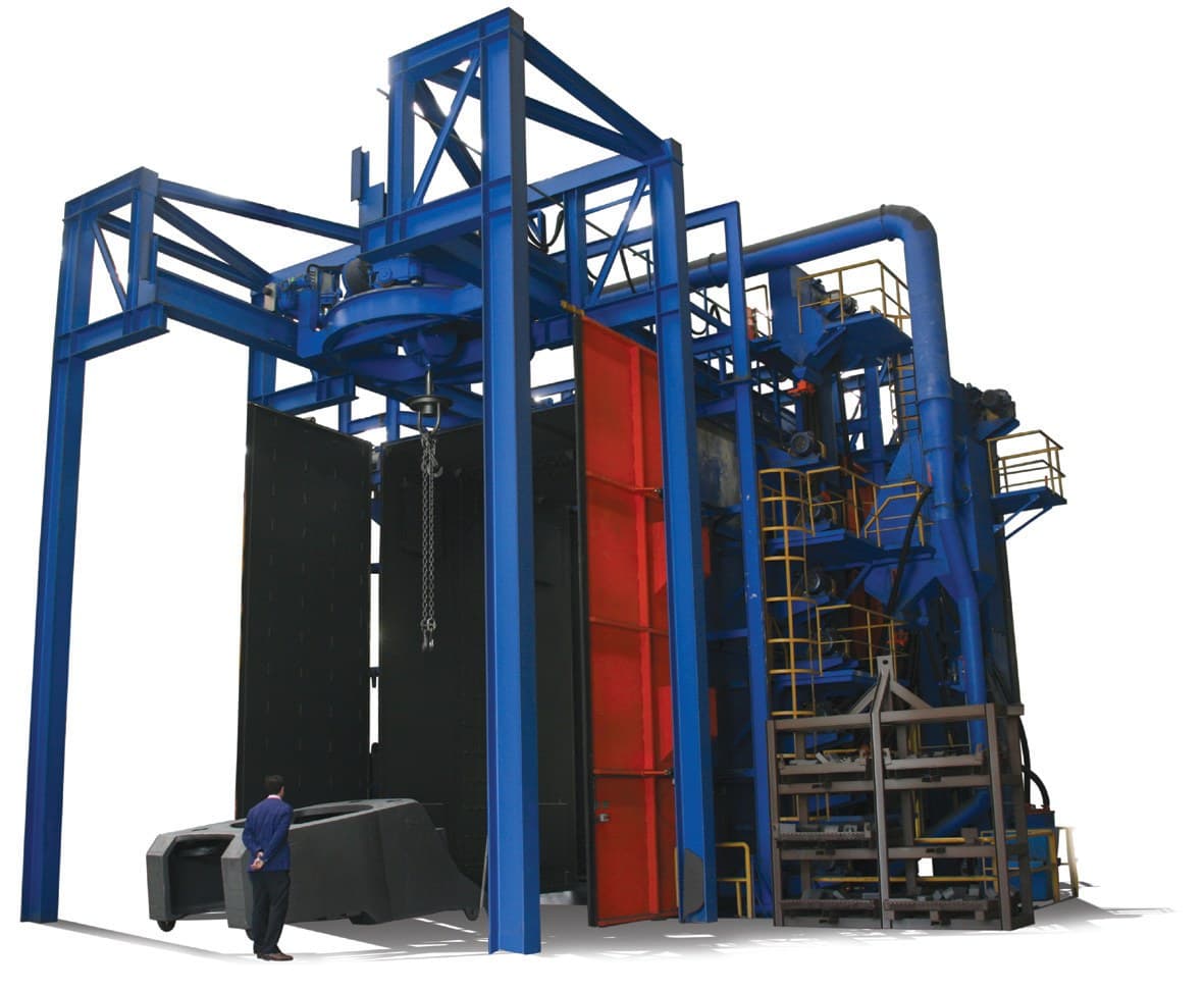 Hanger-Type Shot-Blasting Machine for Large Parts with Hoist or Crane