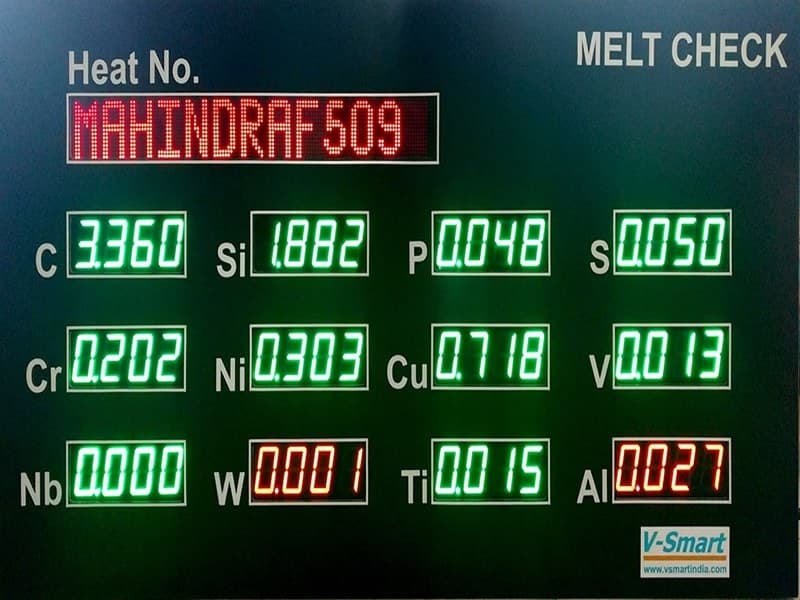 Monitor de Resultados de Espectrómetro Meltcheck